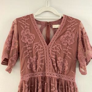 Altar’d State Lace Dress Purple Sheer Back